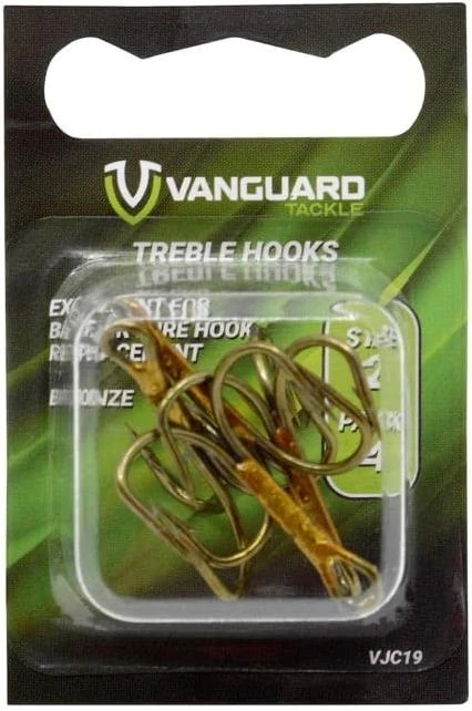 153764 Bronze Treble Hook, Size 4 - Pack of 5