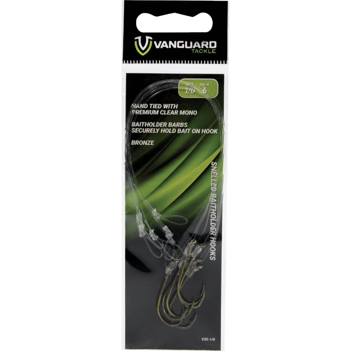 153725 Baitholder Bronze Snelled Hooks - Size 2 - Pack of 6