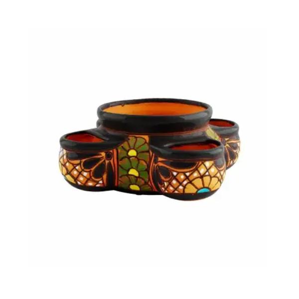 138768 5 in. Small Pocket Planter, Matte Black - Pack of 2