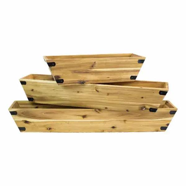 270342 24 in. Wood Window Box Planter,