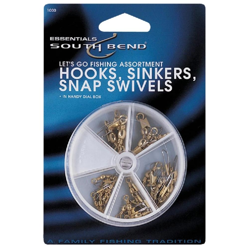 153712 Swivel & Sinker Hook Assortment - Assorted Sizes in Dial Storage Box - 75 Piece