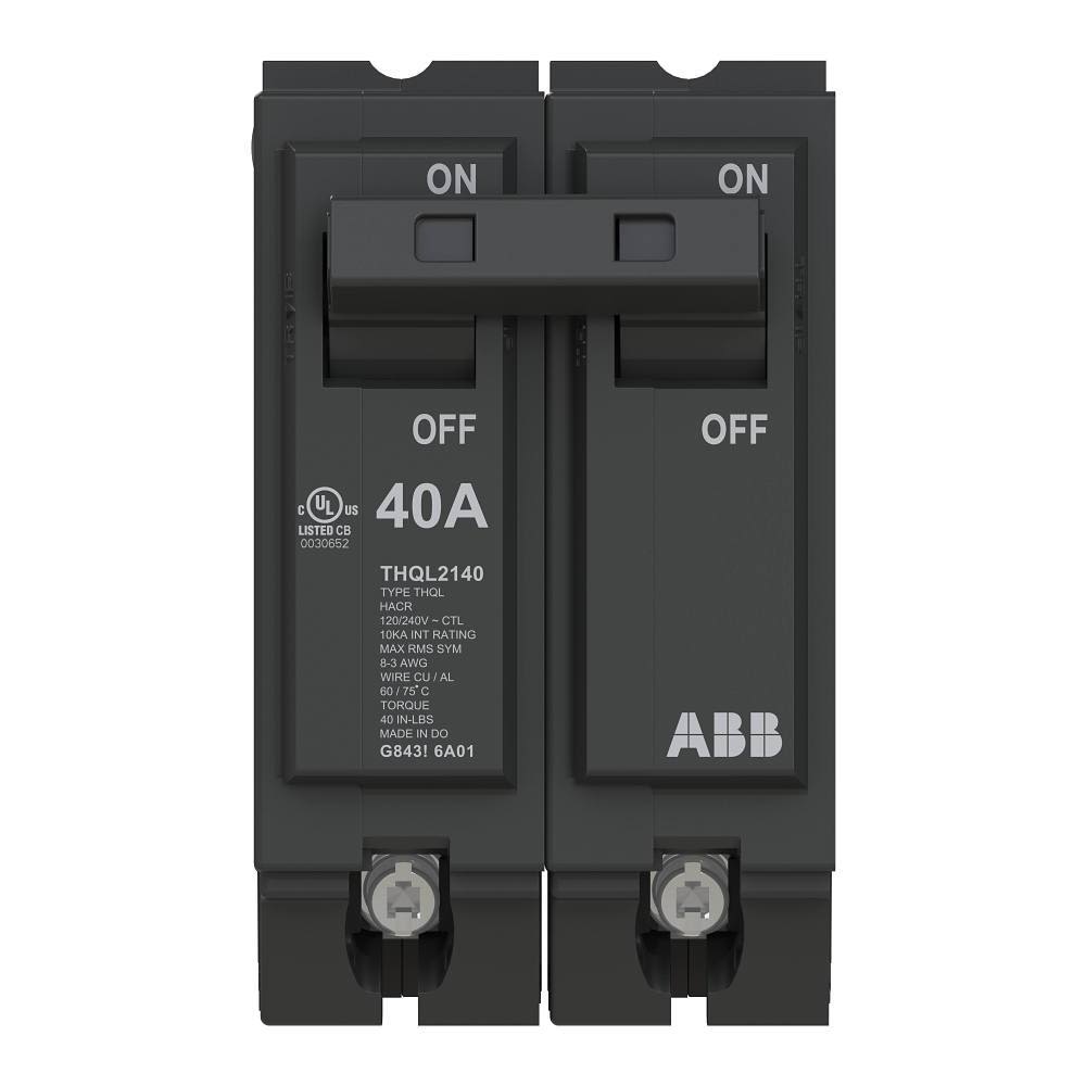 Circuit Breaker, THQL Series, 40A, 2 Pole, 120/240V AC, 10kA at 120/240V AC