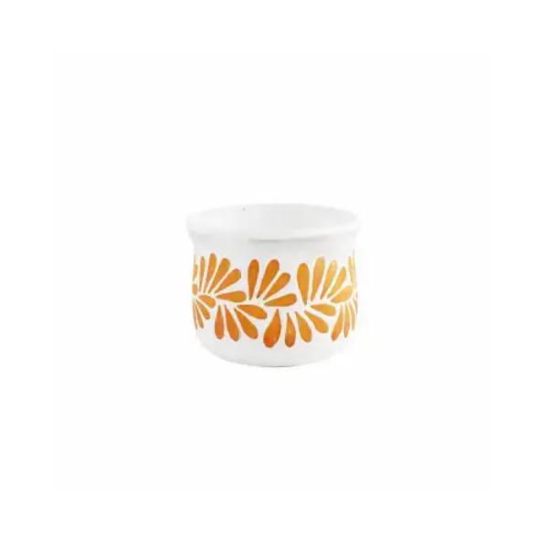 138767 7 in. Plumeado Italian Planter, White - Pack of 4