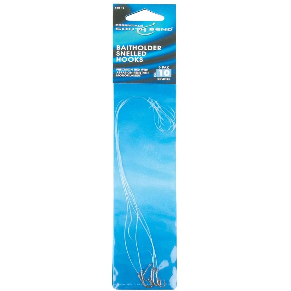 153723 Snelled Hook with Loop, Bronze - Size 10 - Pack of 6