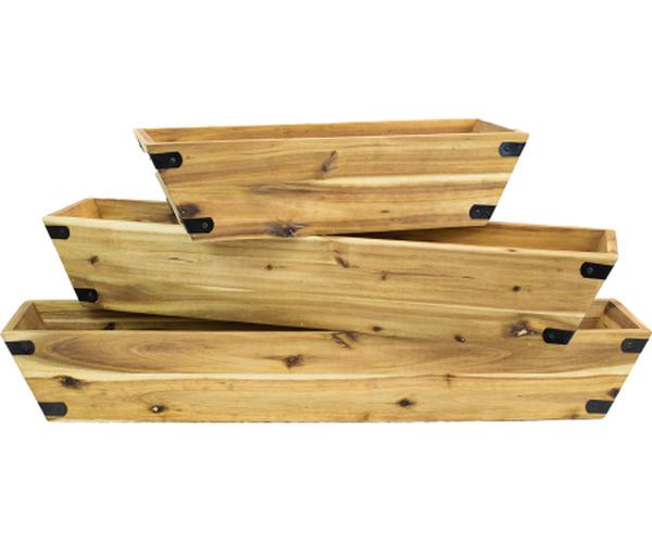 270343 36 in. Wood Window Box Planter, Pack of 2