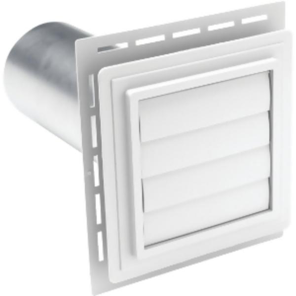 Louvered Exhaust Vent - White - 10in. Tube - UV-Stabilized