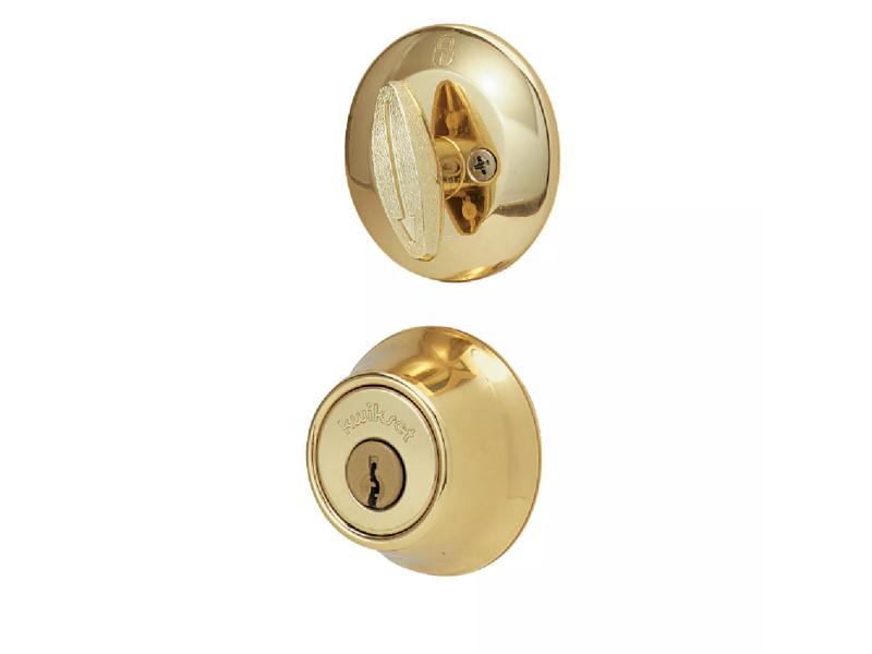 154933 660 Polished Brass Adjustable Latch Single Cylinder Deadbolt