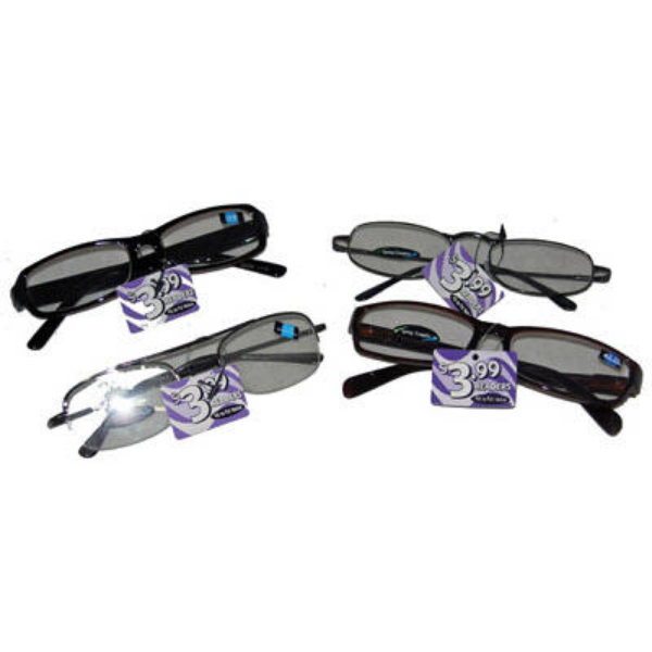 11-4055 Reading Glasses, Men's, Unisex, Women's, Metal/Plastic Frame, Assorted Frame