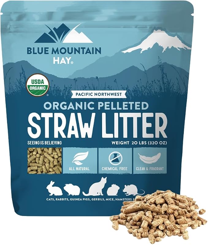 155129 20 lbs Blue Mountain Organic Straw Pelleted for Litter
