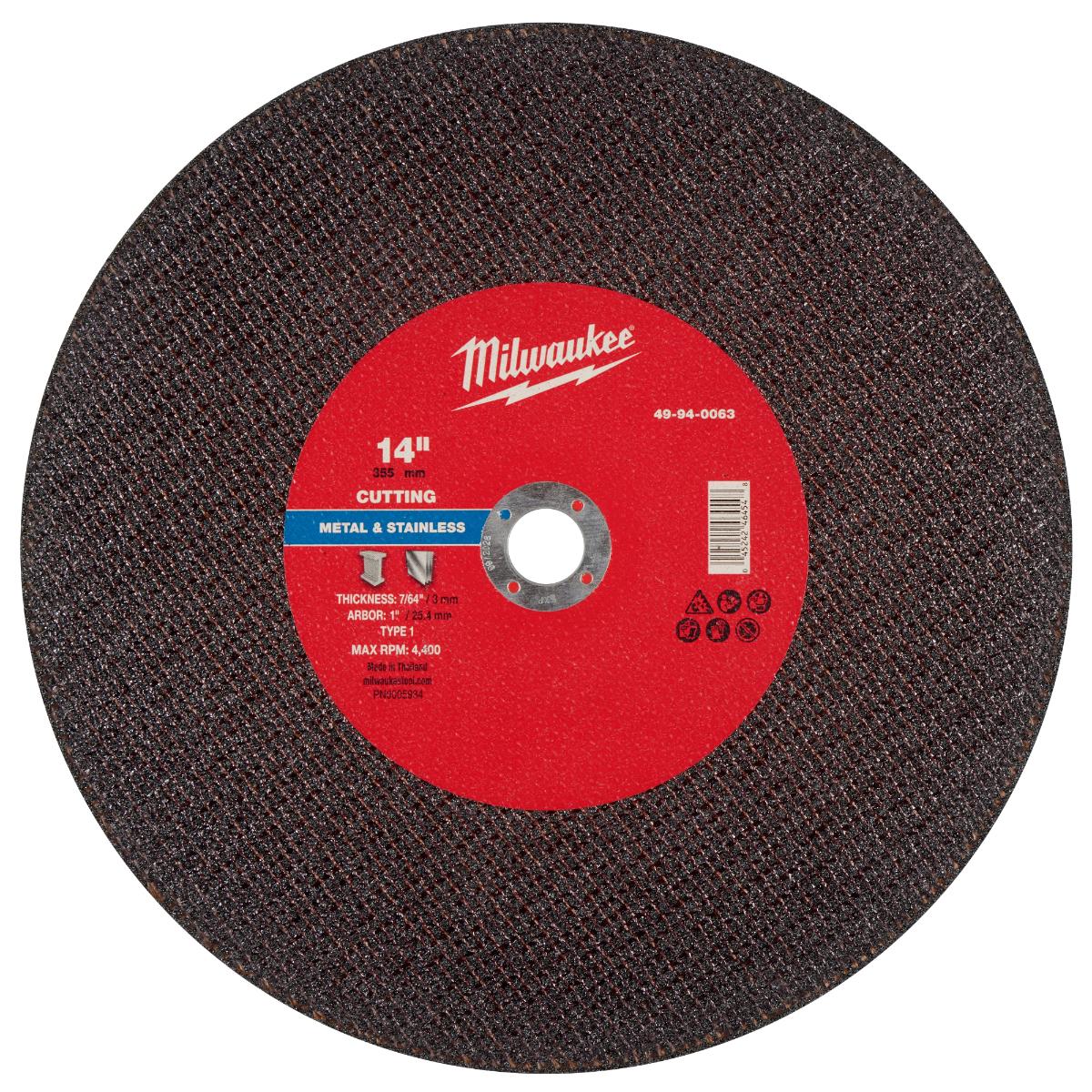 156412 14 x 0.109 x 1 in. Type 1 Metal Cut-Off Wheel - 30 Grit