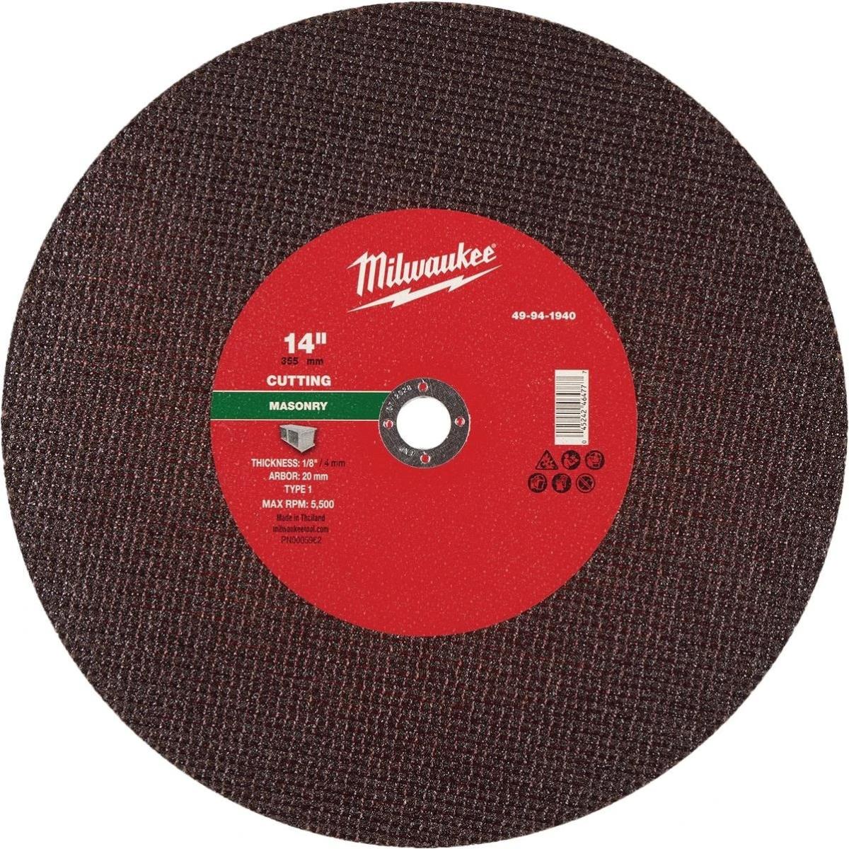 156437 14 x 0.125 x 1 in. Type 1 Masonry Cut-Off Wheel - 30 Grit