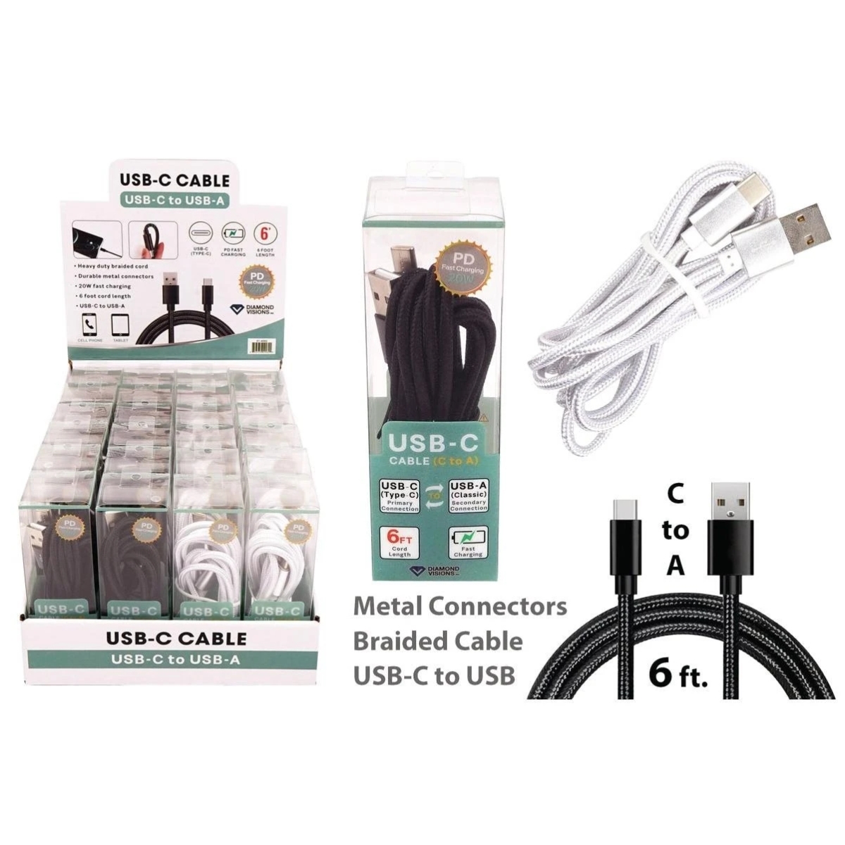156338 6 ft. USB-C To Type-A USB Charging & Sync Cable