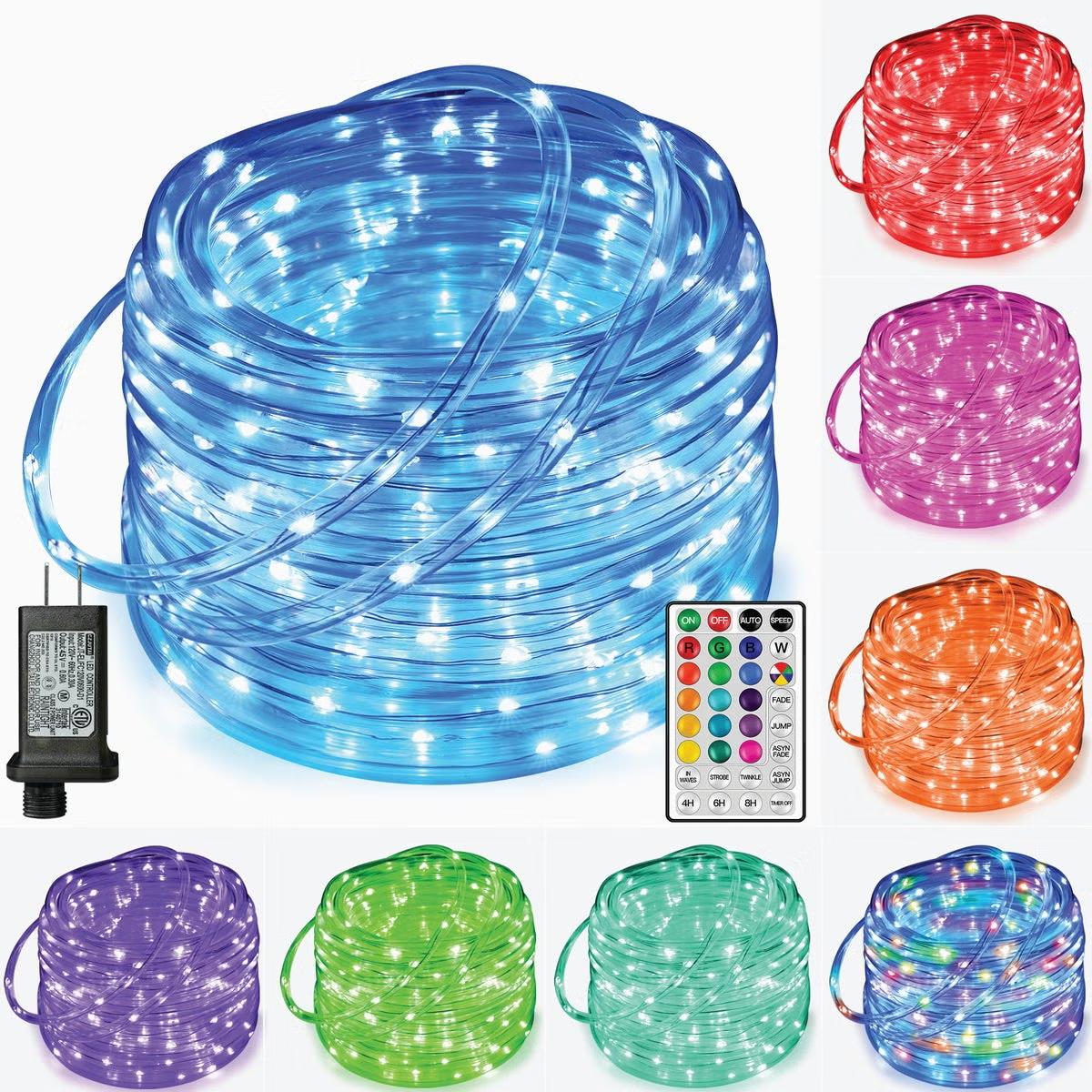 155897 99 ft. 300 LED 18-Color Changing LED Rope Light Set