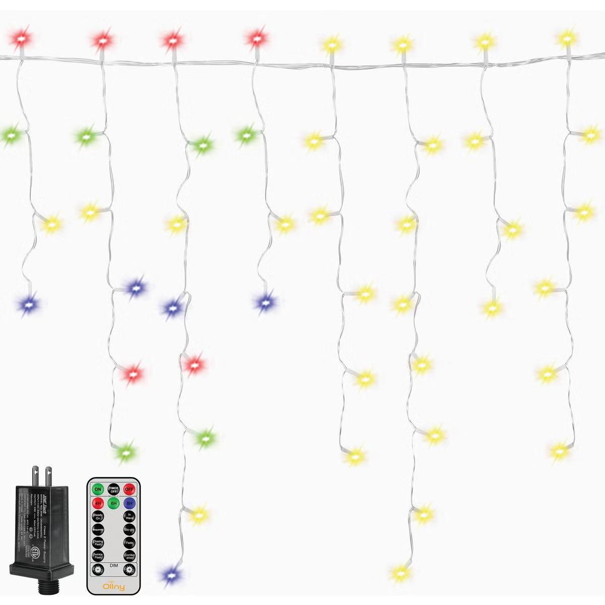 155913 306 Bulb LED Icicle Lights with Clear Cable