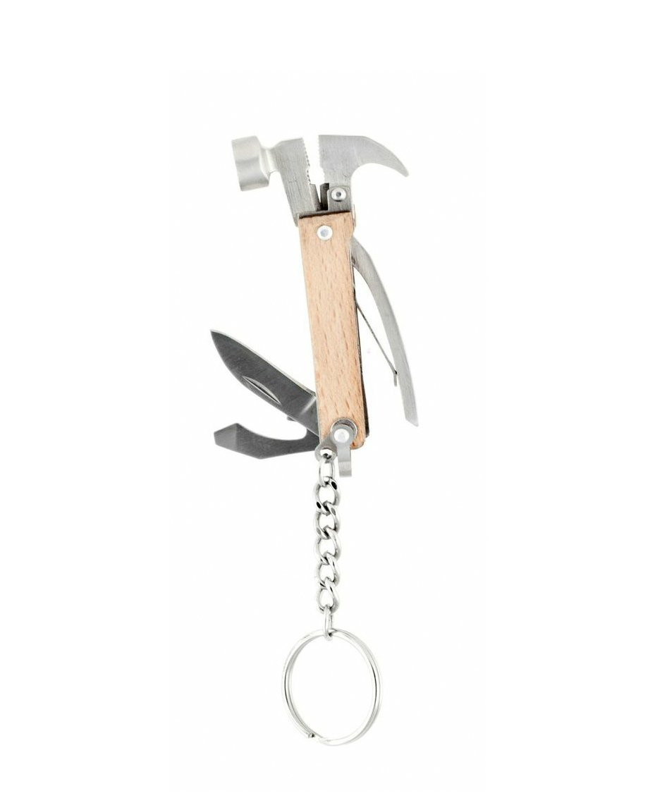157158 1.37 in. WD Mini Hammer Keychain - Compact Metal Tool Key Ring Accessory