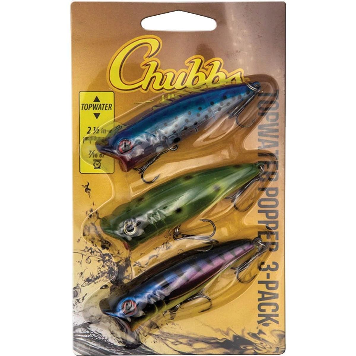 161009 2.5 in. Chubbs Topwater Popper Pro Pack - 3 Piece