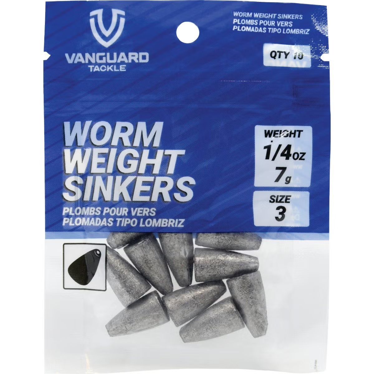 160969 0.125 oz Vanguard Worm Weights Sinker