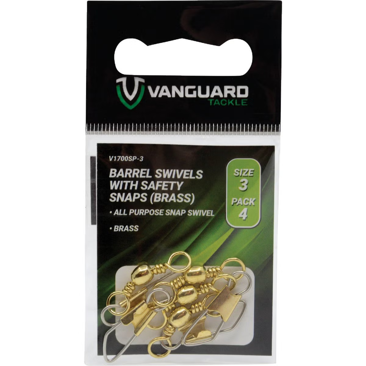 160898 Vanguard Solid Brass Snap Swivel - Size 7 - 15 lbs - Pack of 10