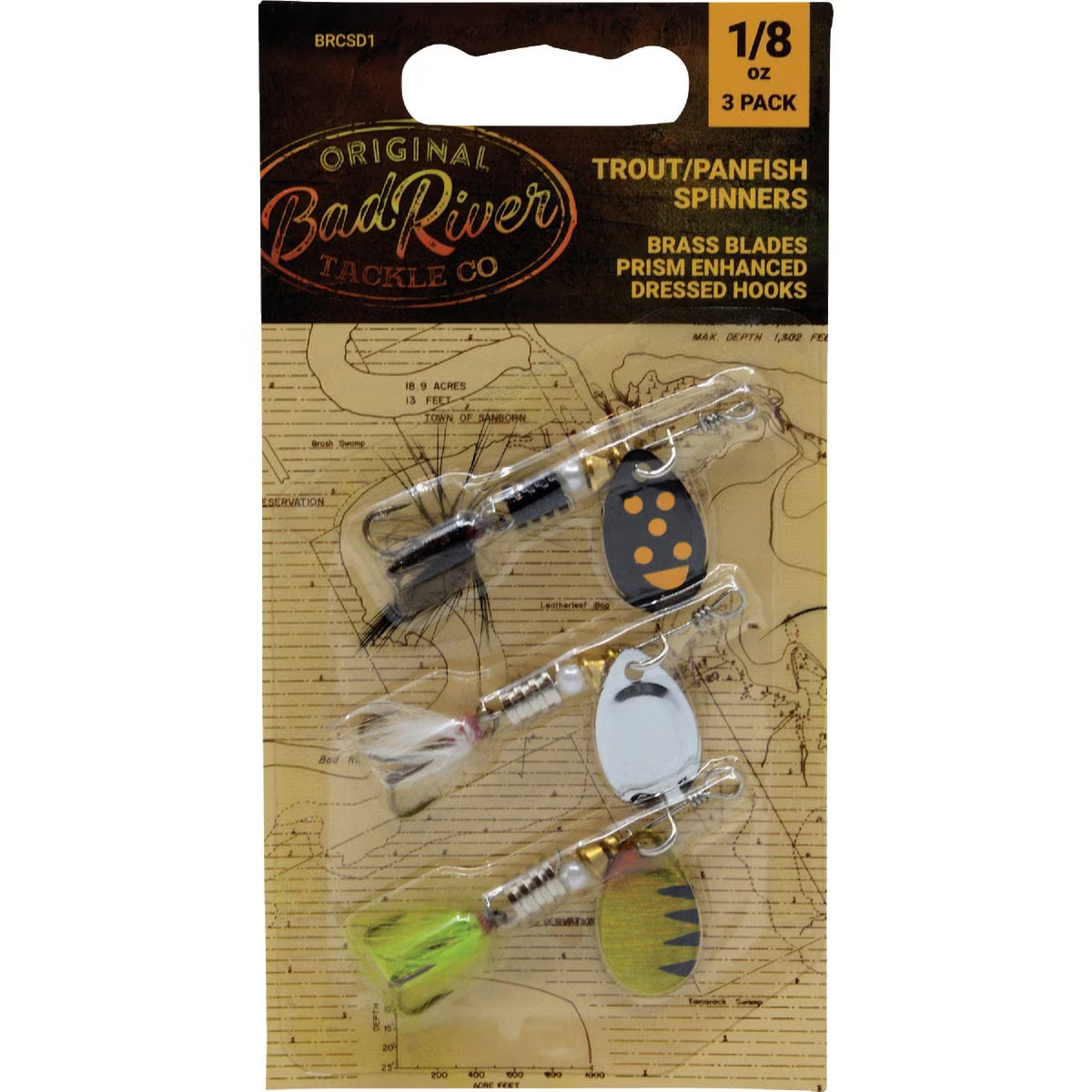 160868 Bad River Classic Dressed Spinners Fishing Lure Kit - 3 Piece
