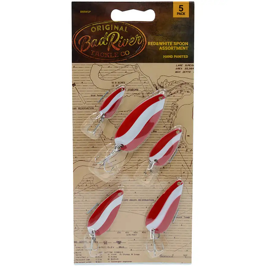 160875 Bad River Spoons, Red & White - Pack of 5