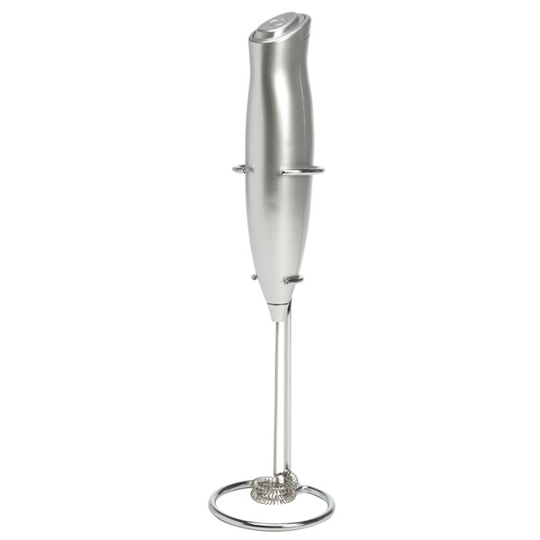 Epoca 160259 Primula Handheld Battery Operated Milk Frother with Stand - Silver