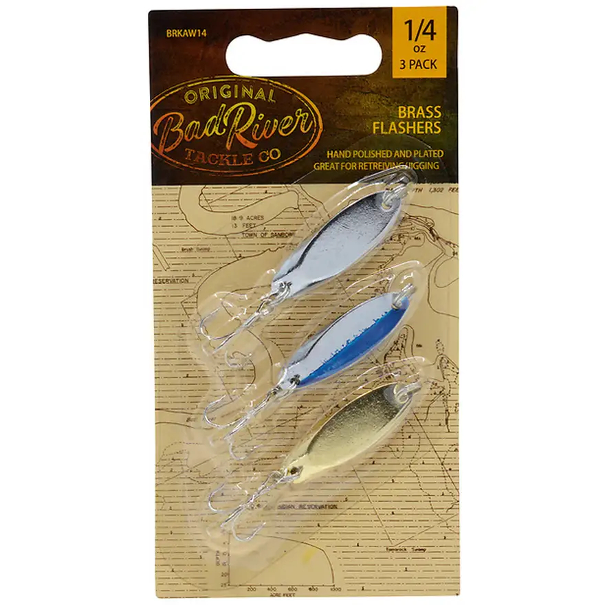 160871 0.125 oz Bad River Brass Flashers - Pack of 3