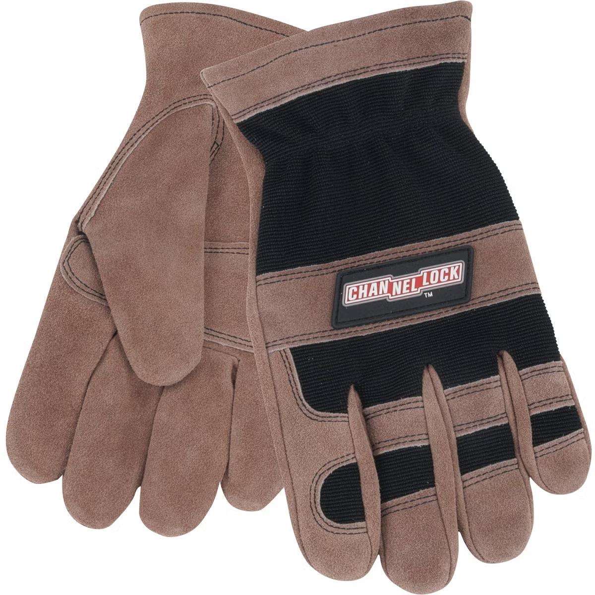 159033 Mens Leather Work Glove, Brown & Black - Extra Large