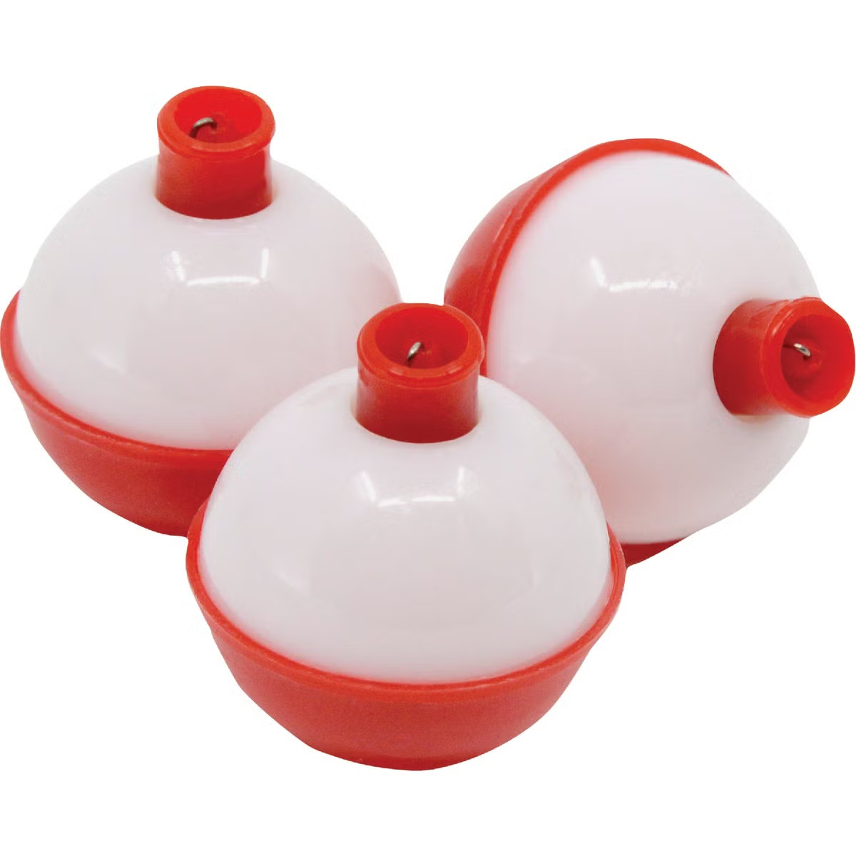 160951 1.75 in. Vanguard Push-Button Fishing Bobber Float, Red & White - Pack of 3