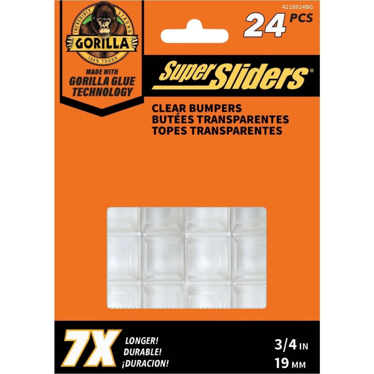 161948 0.75 in. Square Clear Furniture Protective Pads - Pack of 24