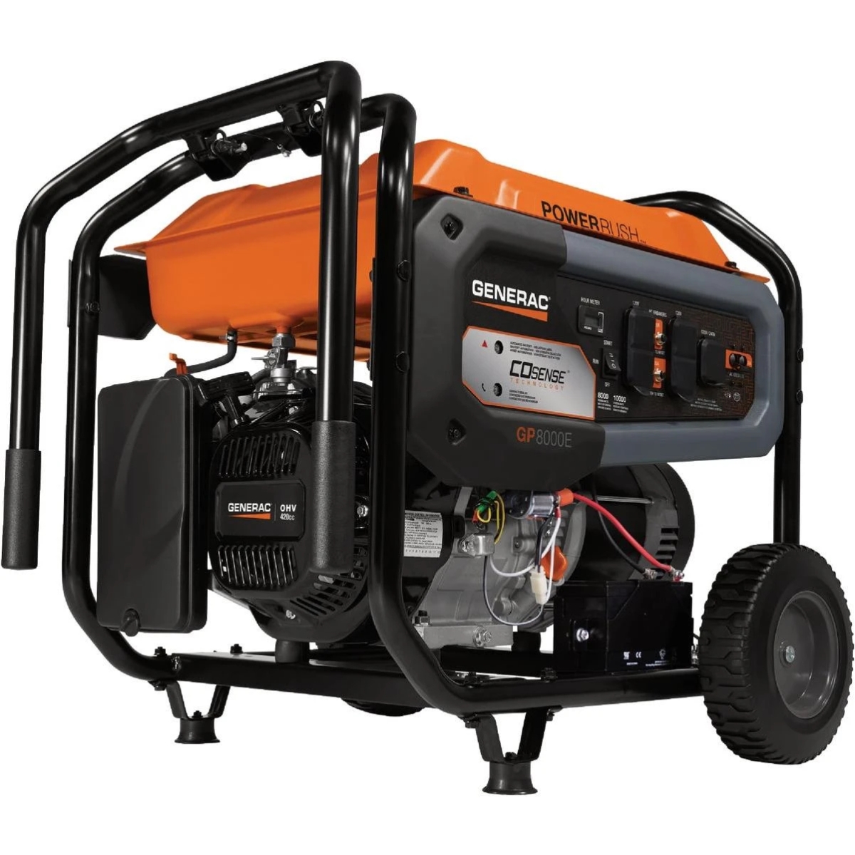 Generac 128437 8000W GP8000E Gasoline Powered Electric Start Portable Generator
