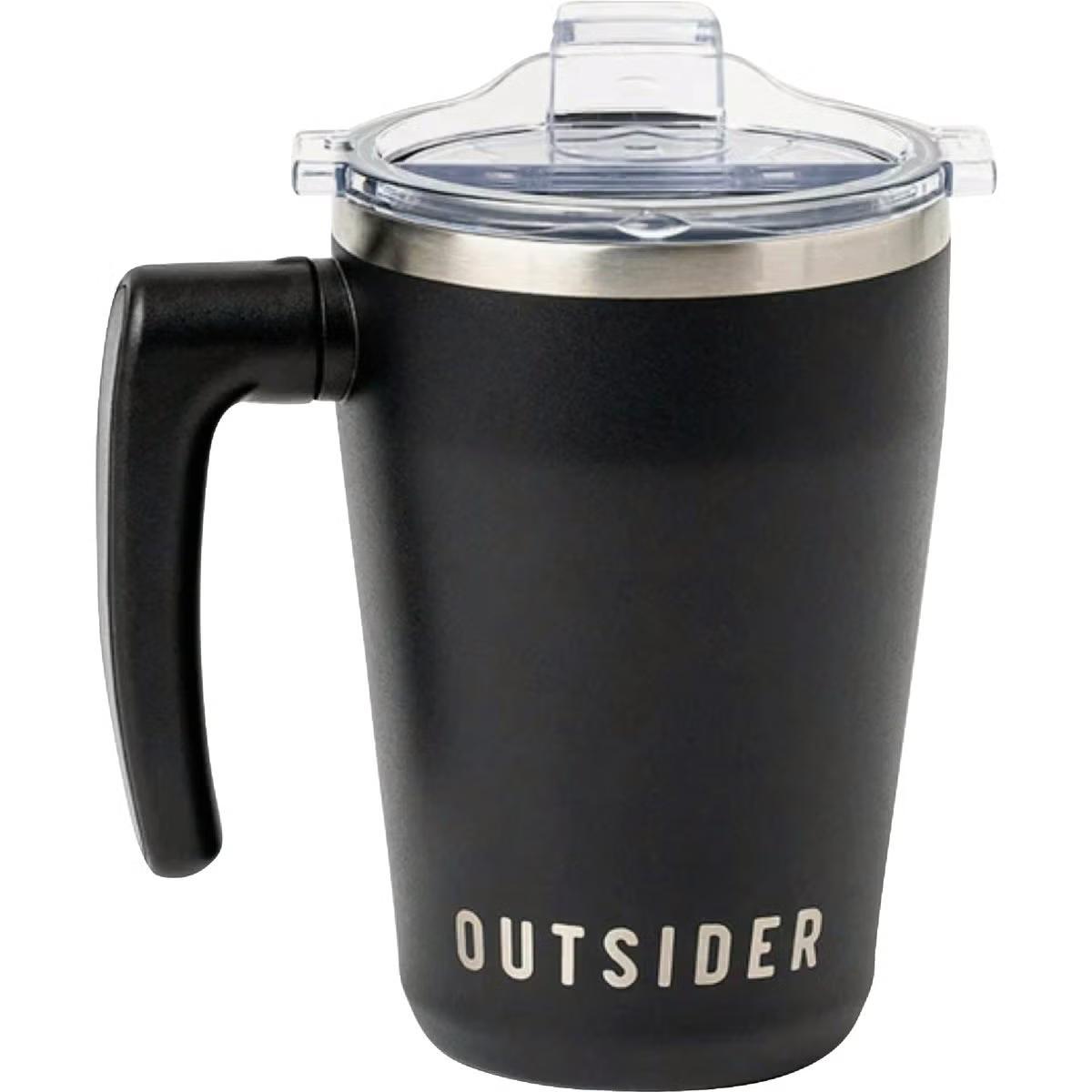 161911 17 oz Outsider Coffee Mug with Swivel Handle, Black