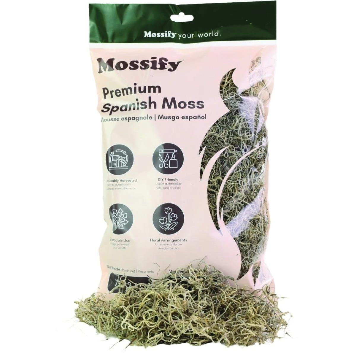 162813 2.6 oz 75 g Premium Natural Spanish Moss Bag