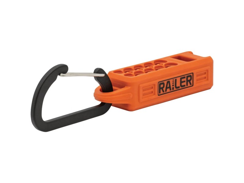 162469 10-Hole Magnetizer Bitrail Bit Holder Orange Storage Organizer with Carabiner