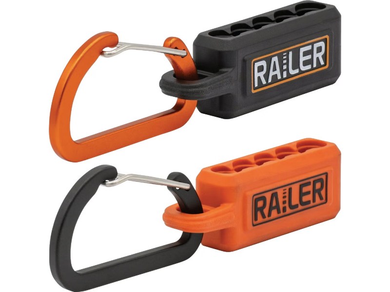 162468 5 Hole Micro Bitrail Bit Holder Storage Organizer with Carabiner, Pack of 2