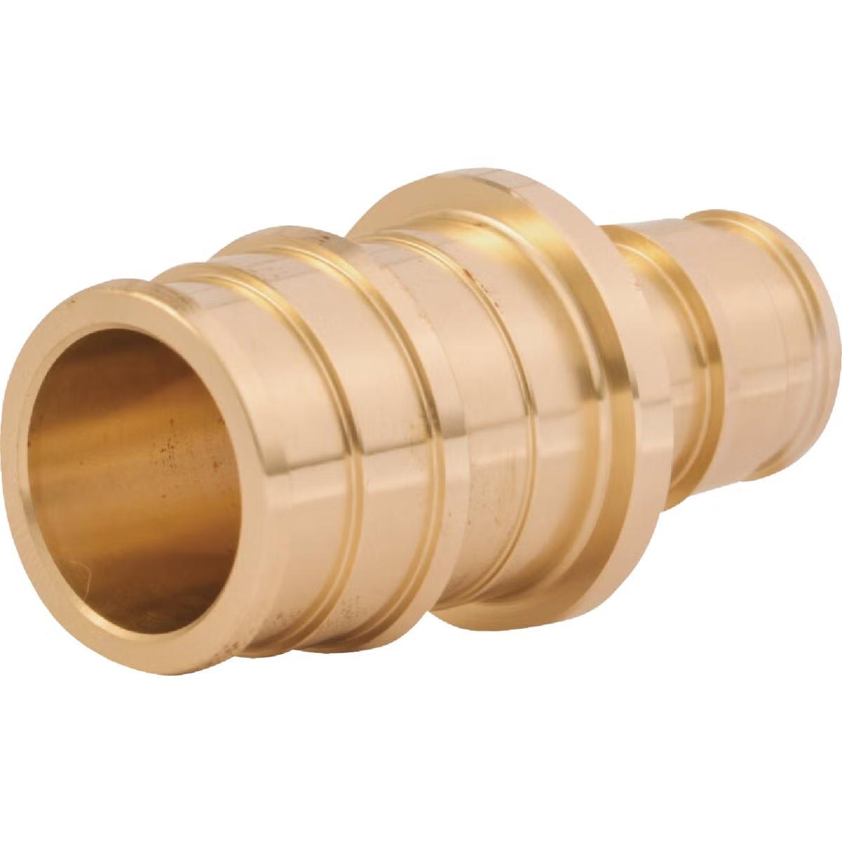 164317 0.75 x 0.5 in.  PEX-A Brass Reducing Coupling