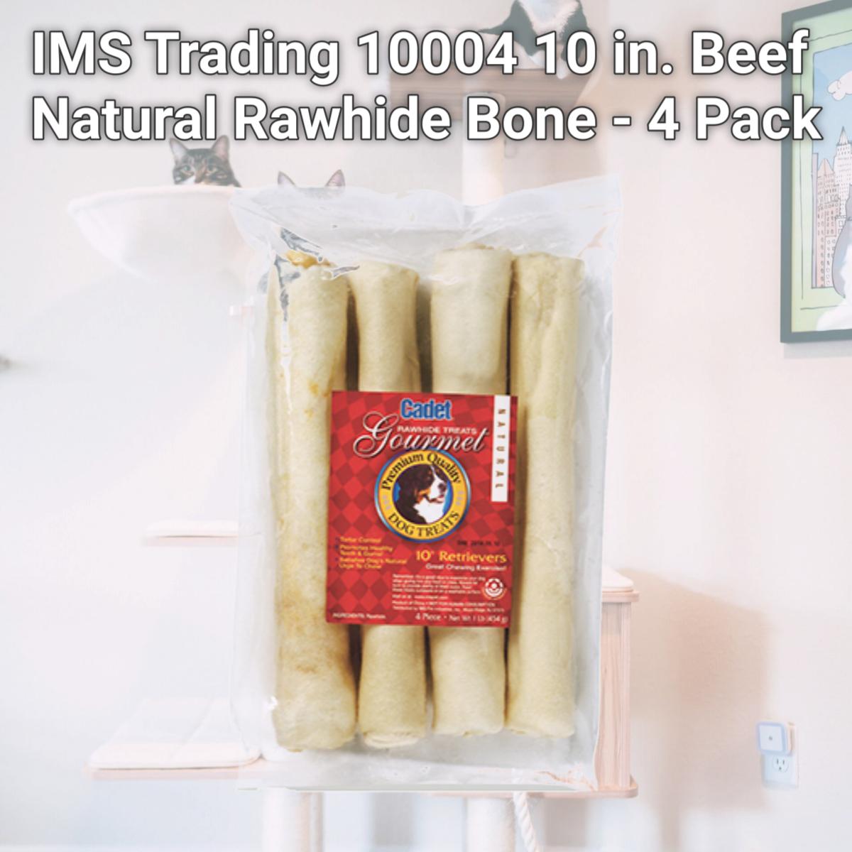 Picture of IMS Trading 10004 10 in. Beef Natural Rawhide Bone - 4 Pack