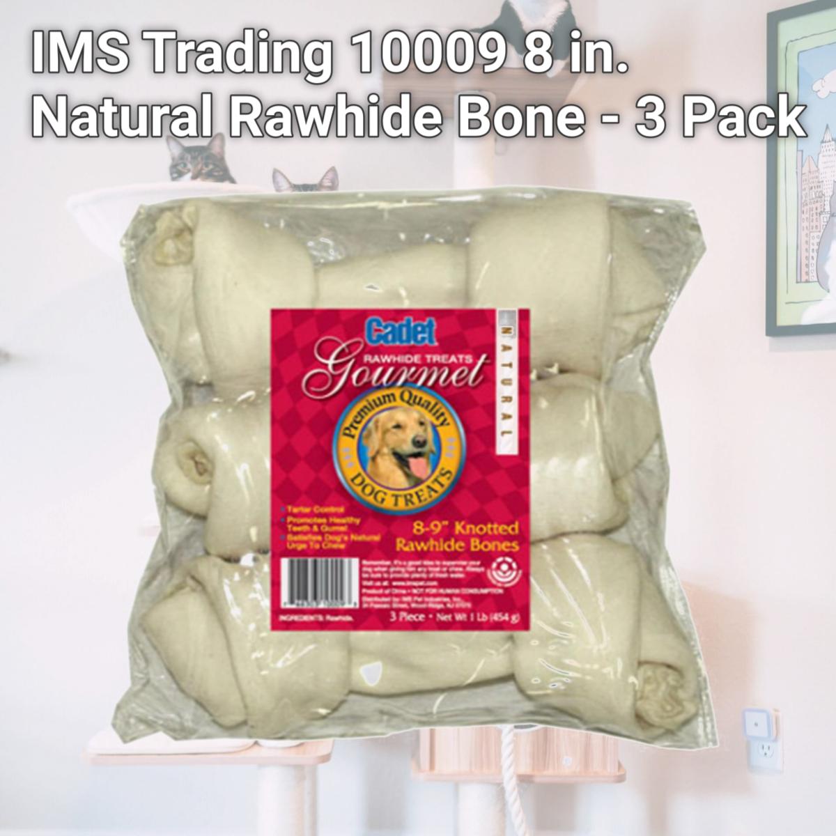 Picture of IMS Trading 10009 8 in. Natural Rawhide Bone - 3 Pack
