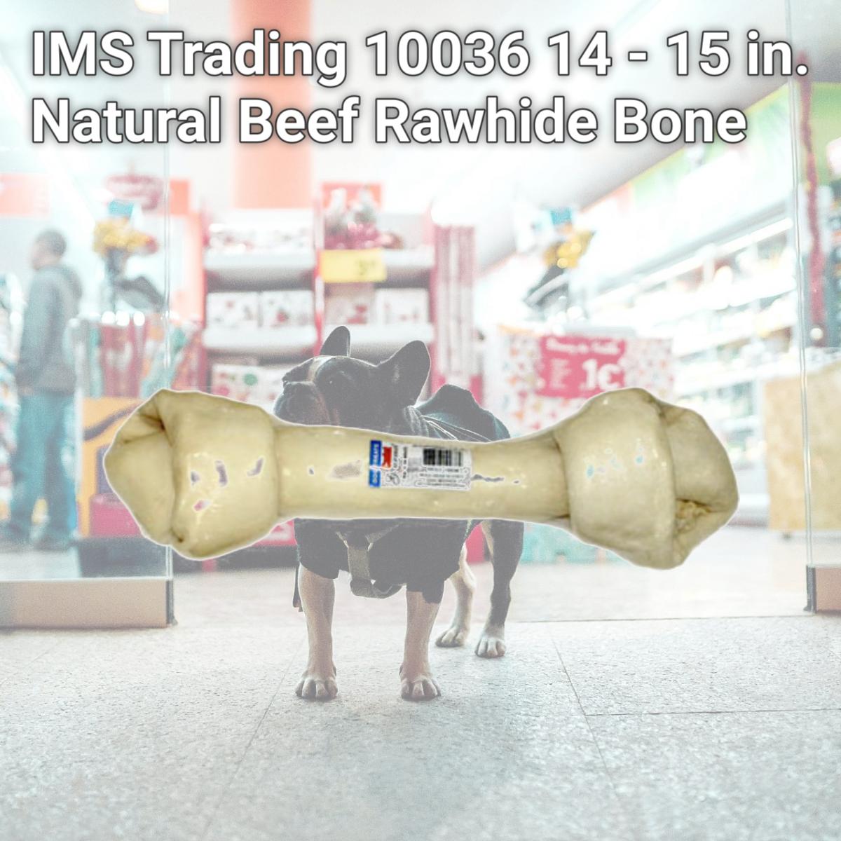 Picture of IMS Trading 10036 14 - 15 in. Natural Beef Rawhide Bone