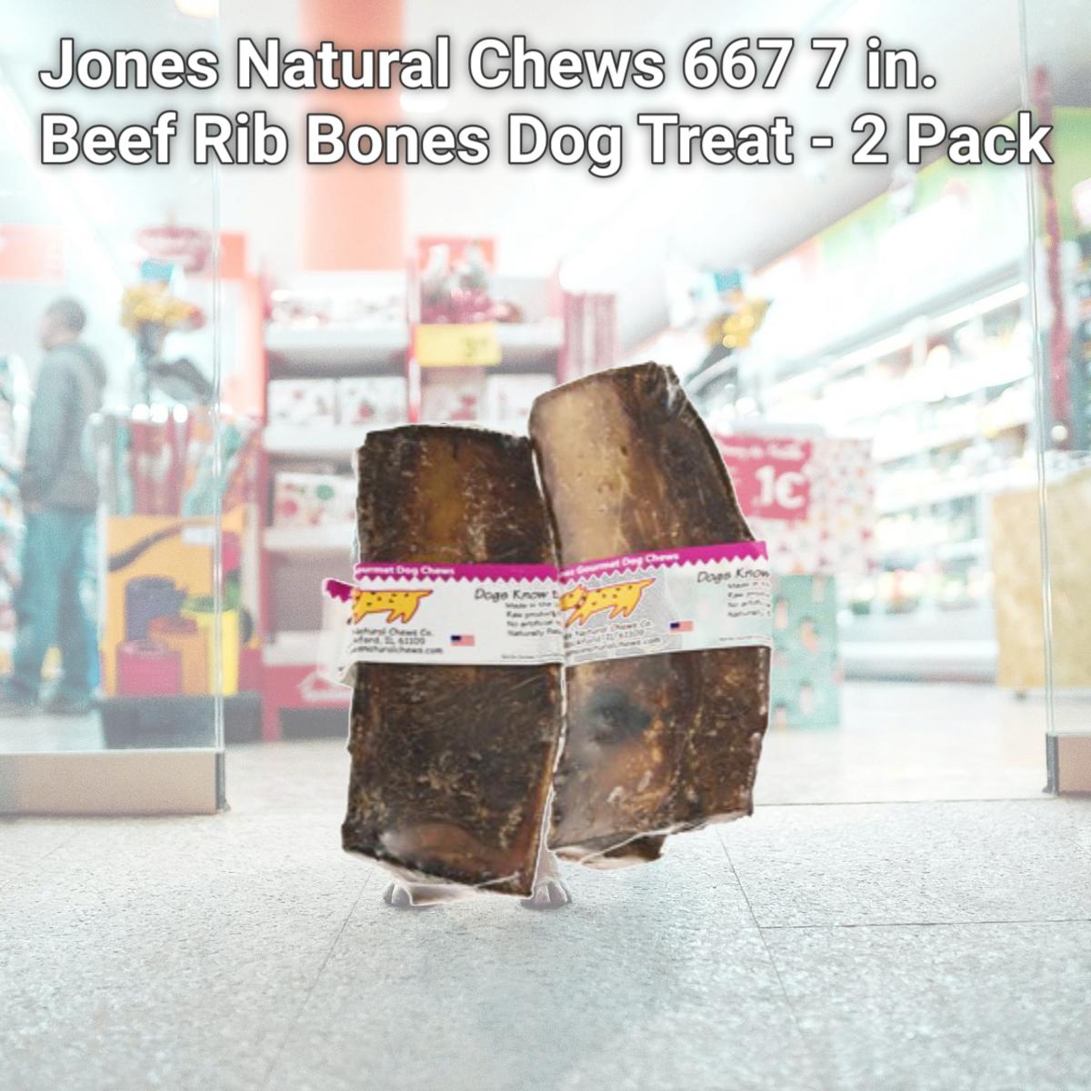 Picture of Jones Natural Chews 667 7 in. Beef Rib Bones Dog Treat - 2 Pack