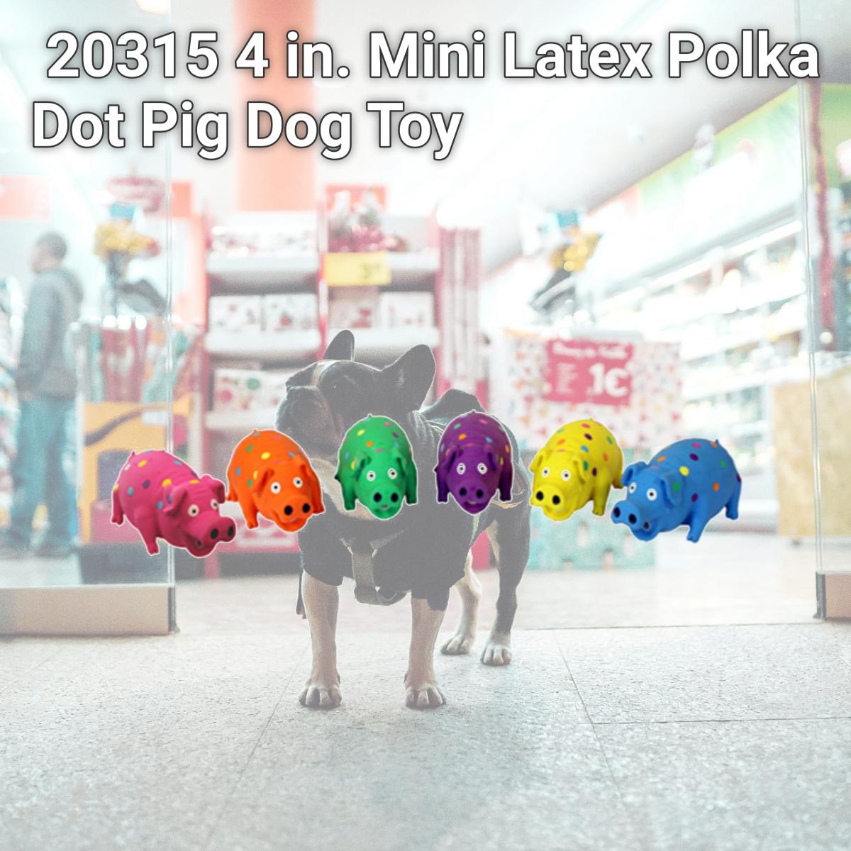 Picture of Multipet 20315 4 in. Mini Latex Polka Dot Pig Dog Toy