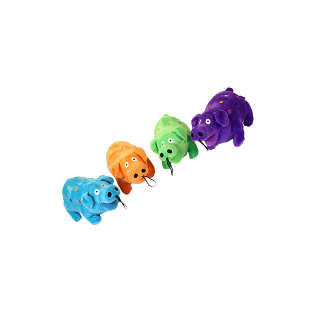 Picture of Multipet 37164 9 in. Globlet Polka Dot Plush Pig Dog Toy Pack of 3