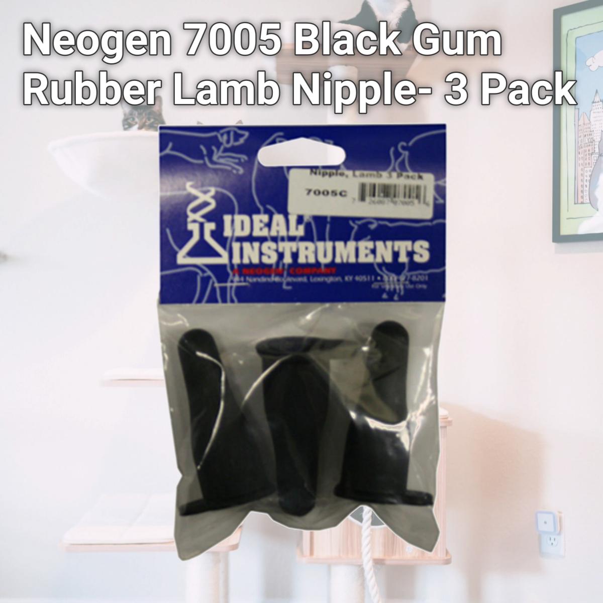 Picture of Neogen 7005 Black Gum Rubber Lamb Nipple- 3 Pack
