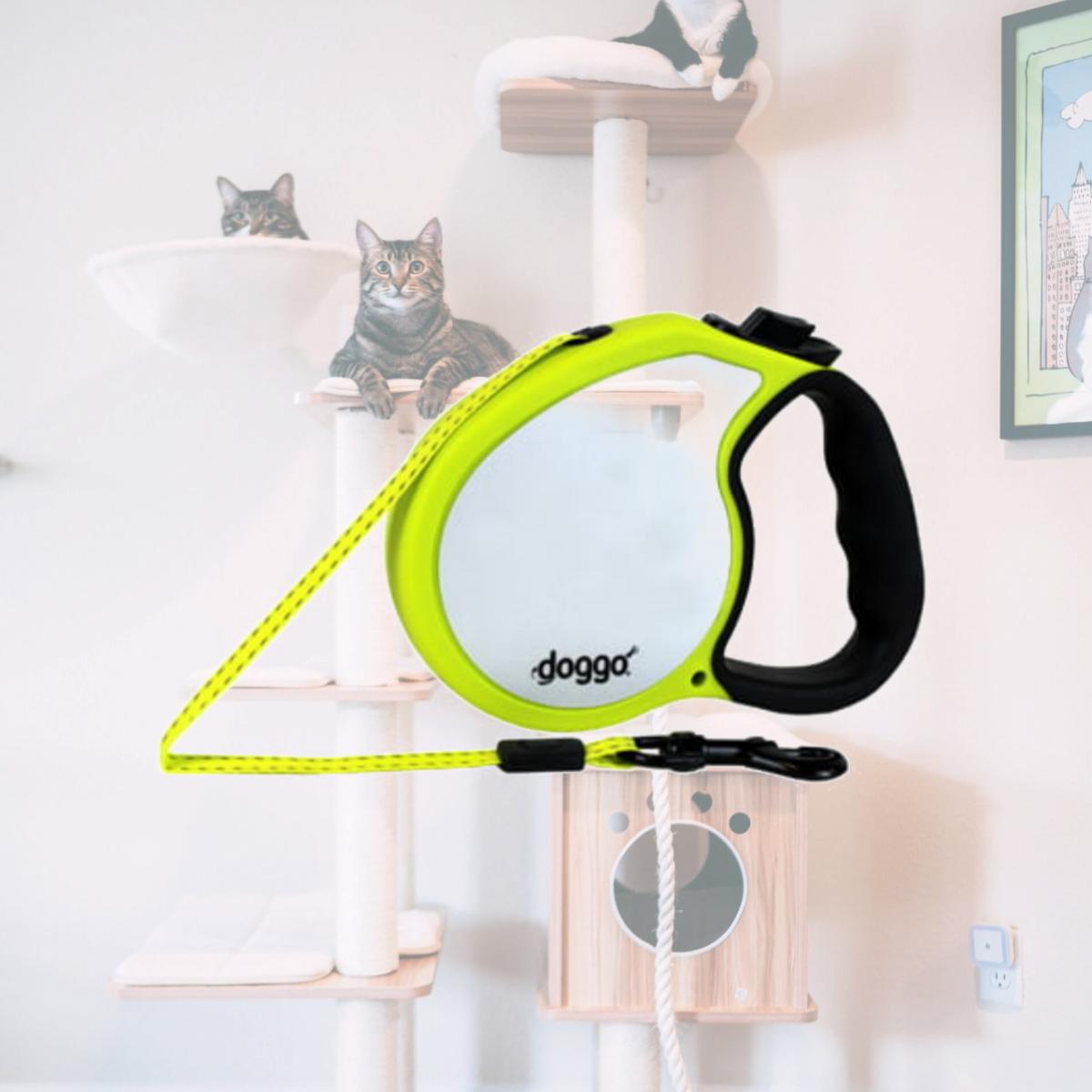 Picture of Doggo DGO RLSH NY MD 13 ft. Reflective Retractable Dog Leash- Yellow - Medium