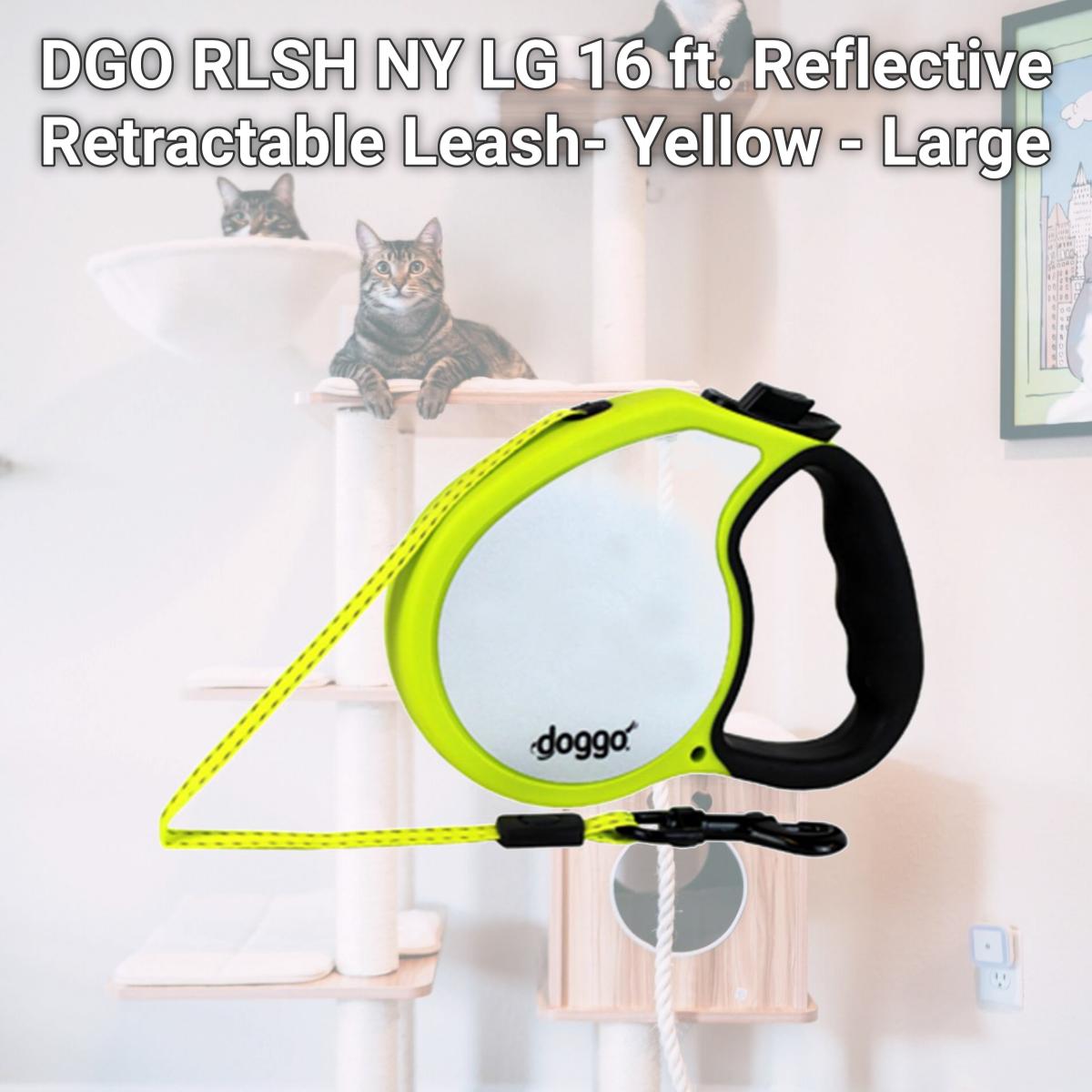 Picture of Doggo DGO RLSH NY LG 16 ft. Reflective Retractable Leash- Yellow - Large