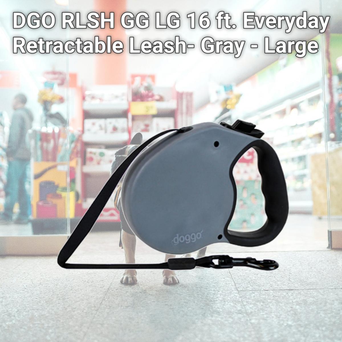 Picture of Doggo DGO RLSH GG LG 16 ft. Everyday Retractable Leash- Gray - Large