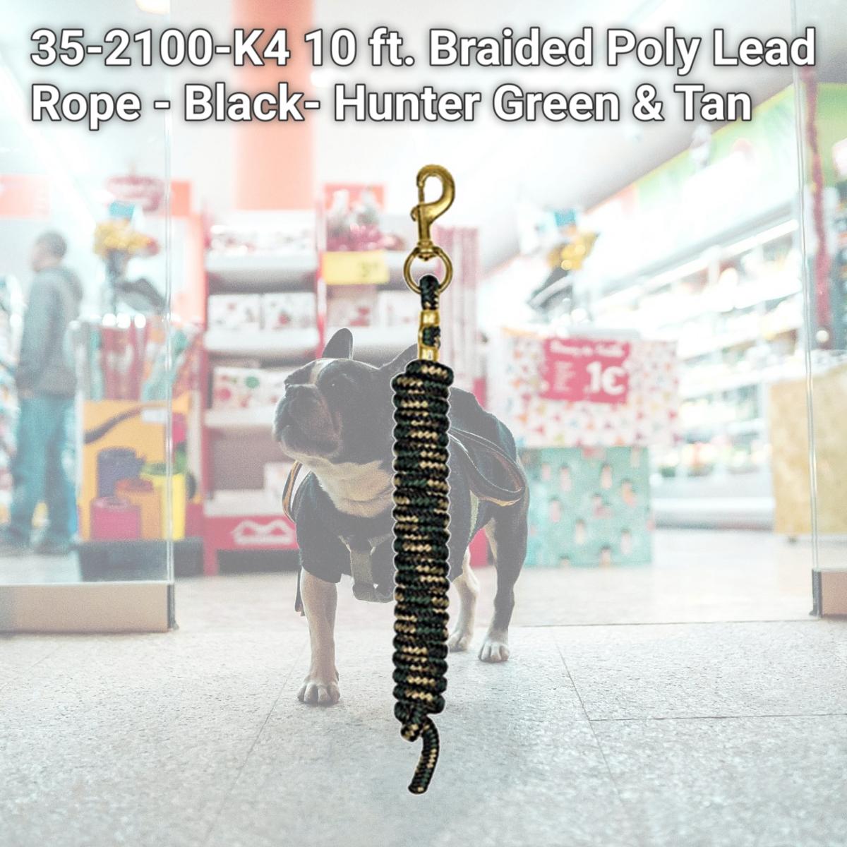 Picture of Weaver Leather 35-2100-K4 10 ft. Braided Poly Lead Rope - Black- Hunter Green & Tan