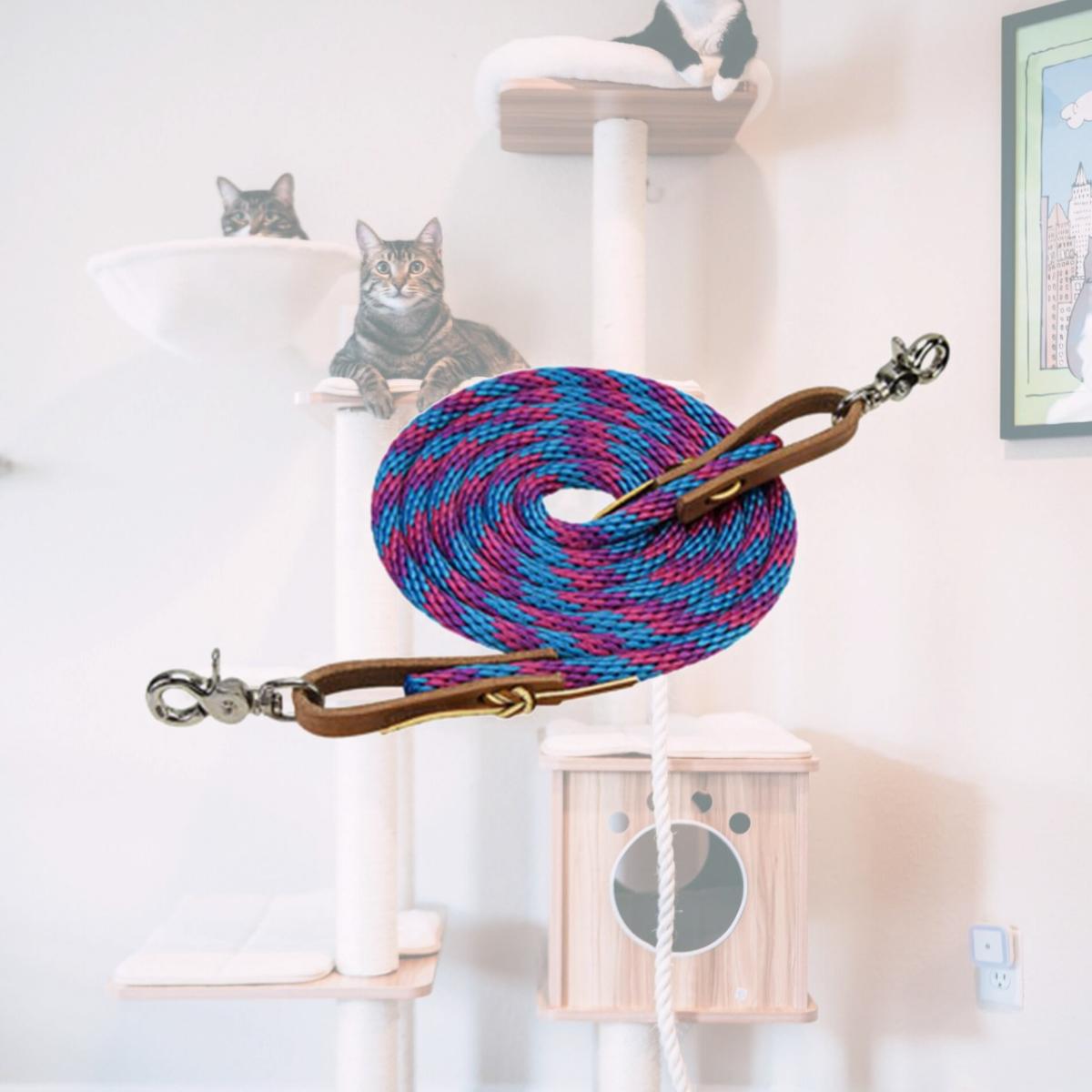 Picture of Weaver Leather 35-2027-B16 0.38 in. x 8 ft. Poly Roper Rein- Blue & Pink