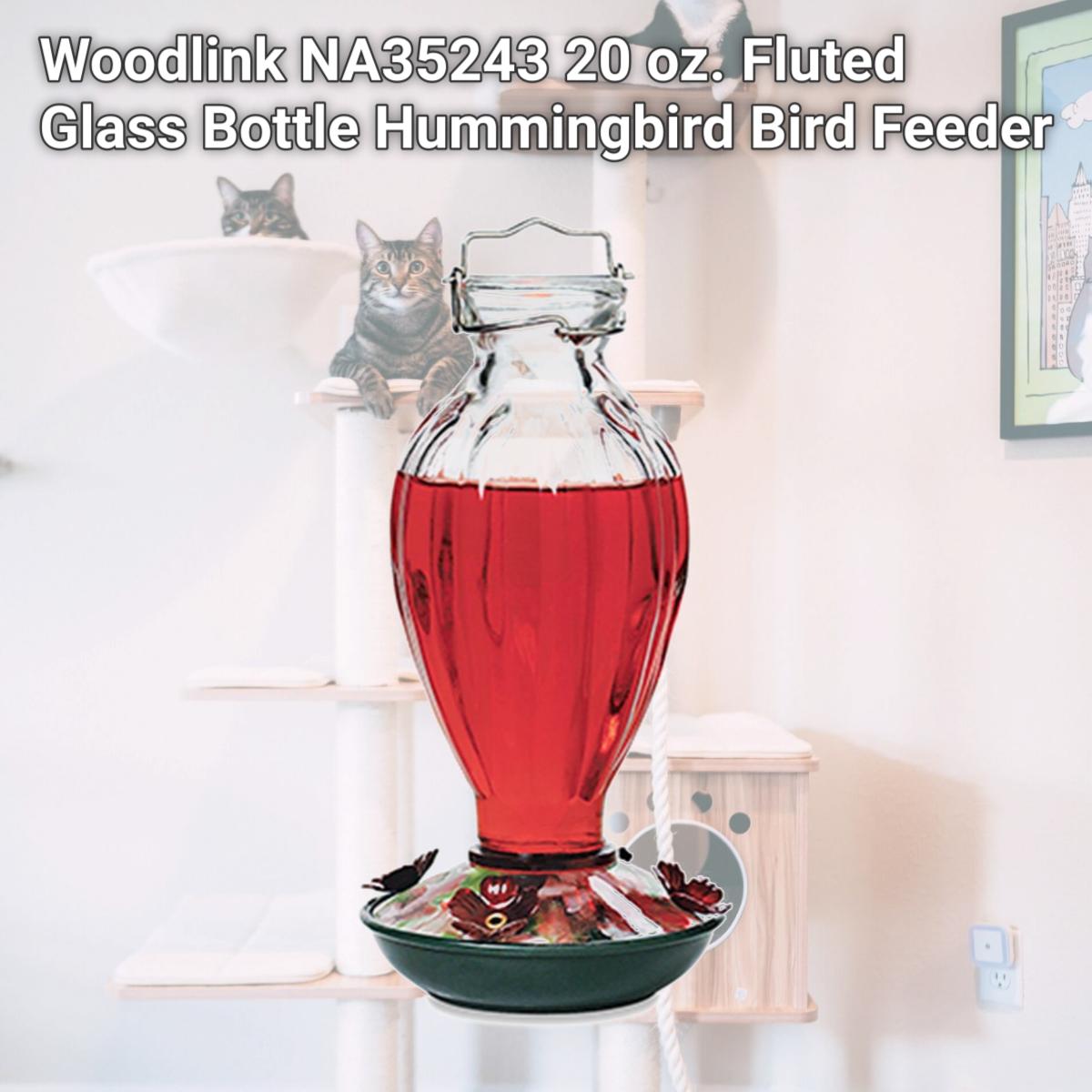 Picture of Woodlink NA35243 20 oz. Fluted Glass Bottle Hummingbird Bird Feeder
