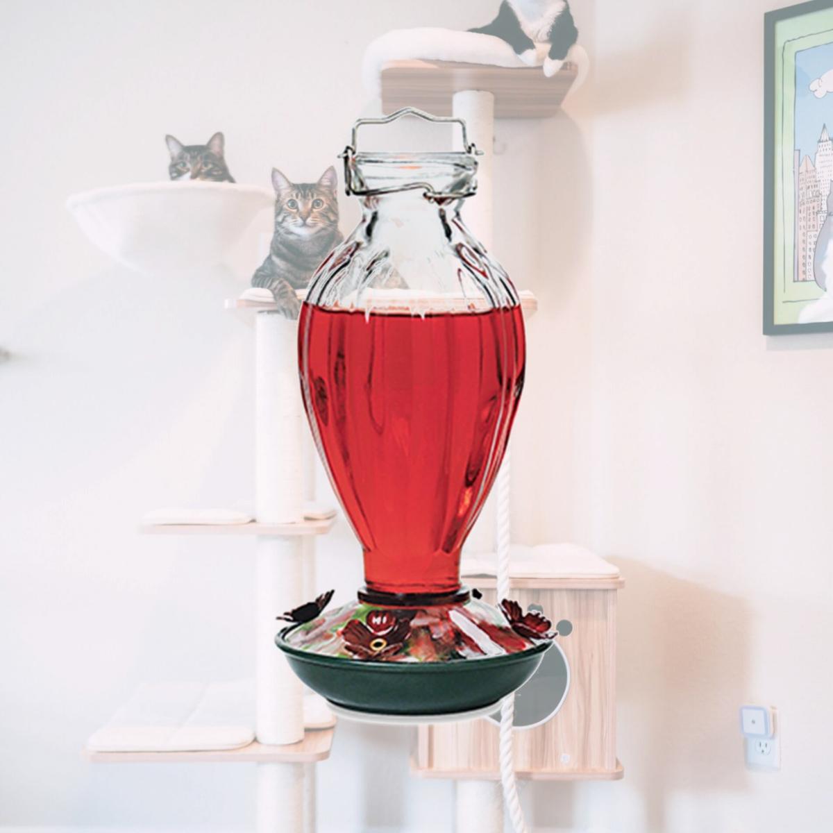 Picture of Woodlink NA35243 20 oz. Fluted Glass Bottle Hummingbird Bird Feeder