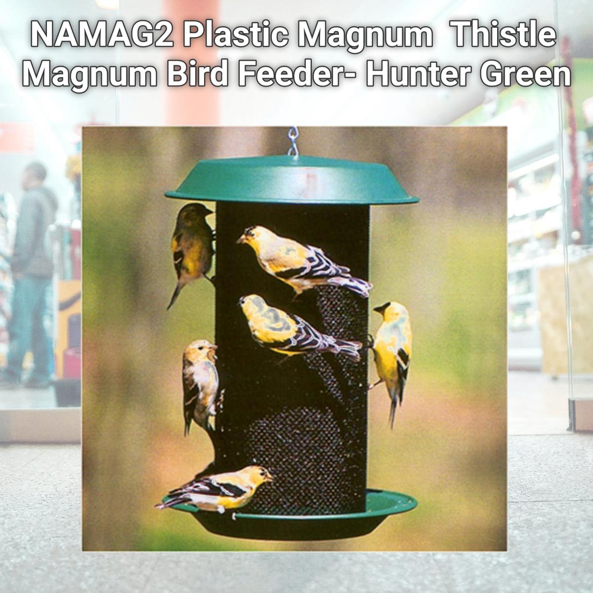 Picture of Woodlink NAMAG2 Plastic Magnum  Thistle Magnum Bird Feeder- Hunter Green